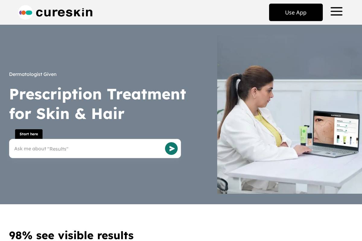 cureskin.com homepage screenshot