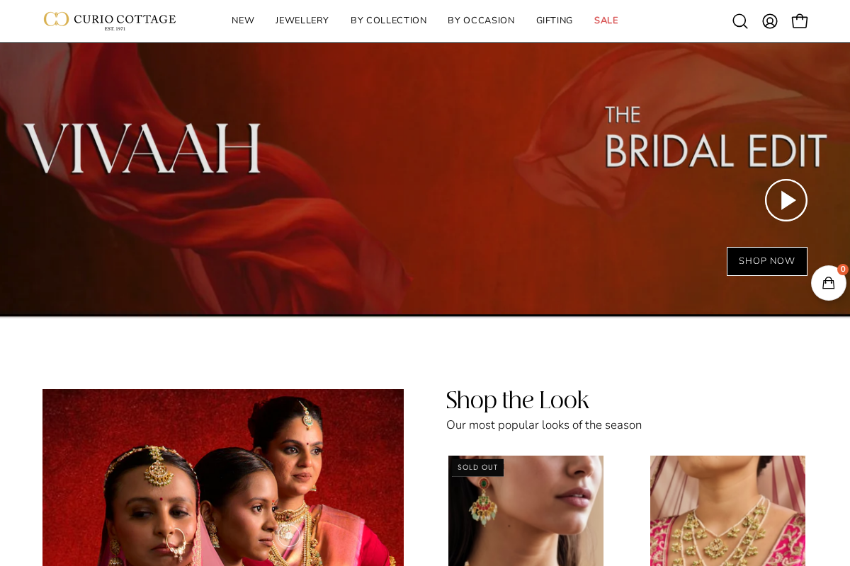 Curio Cottage homepage screenshot