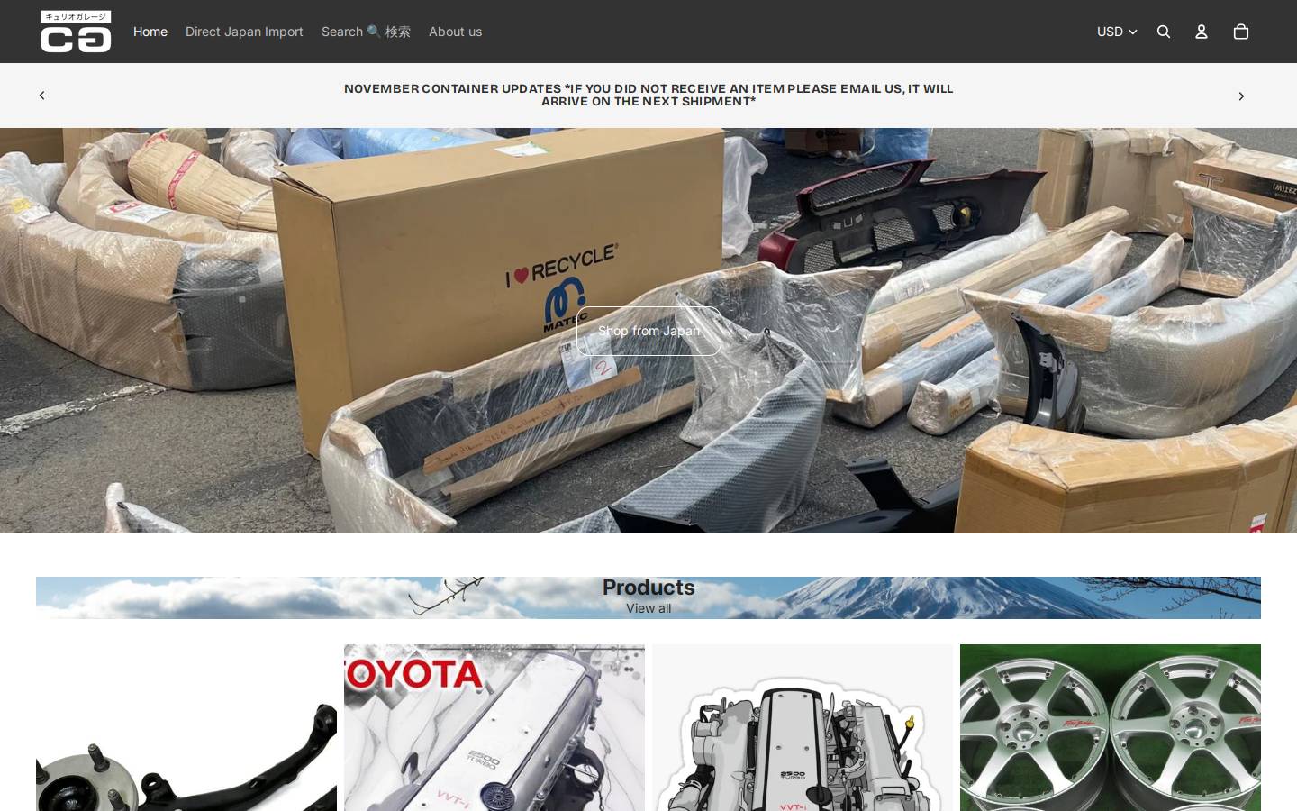 curiogarage.com homepage screenshot