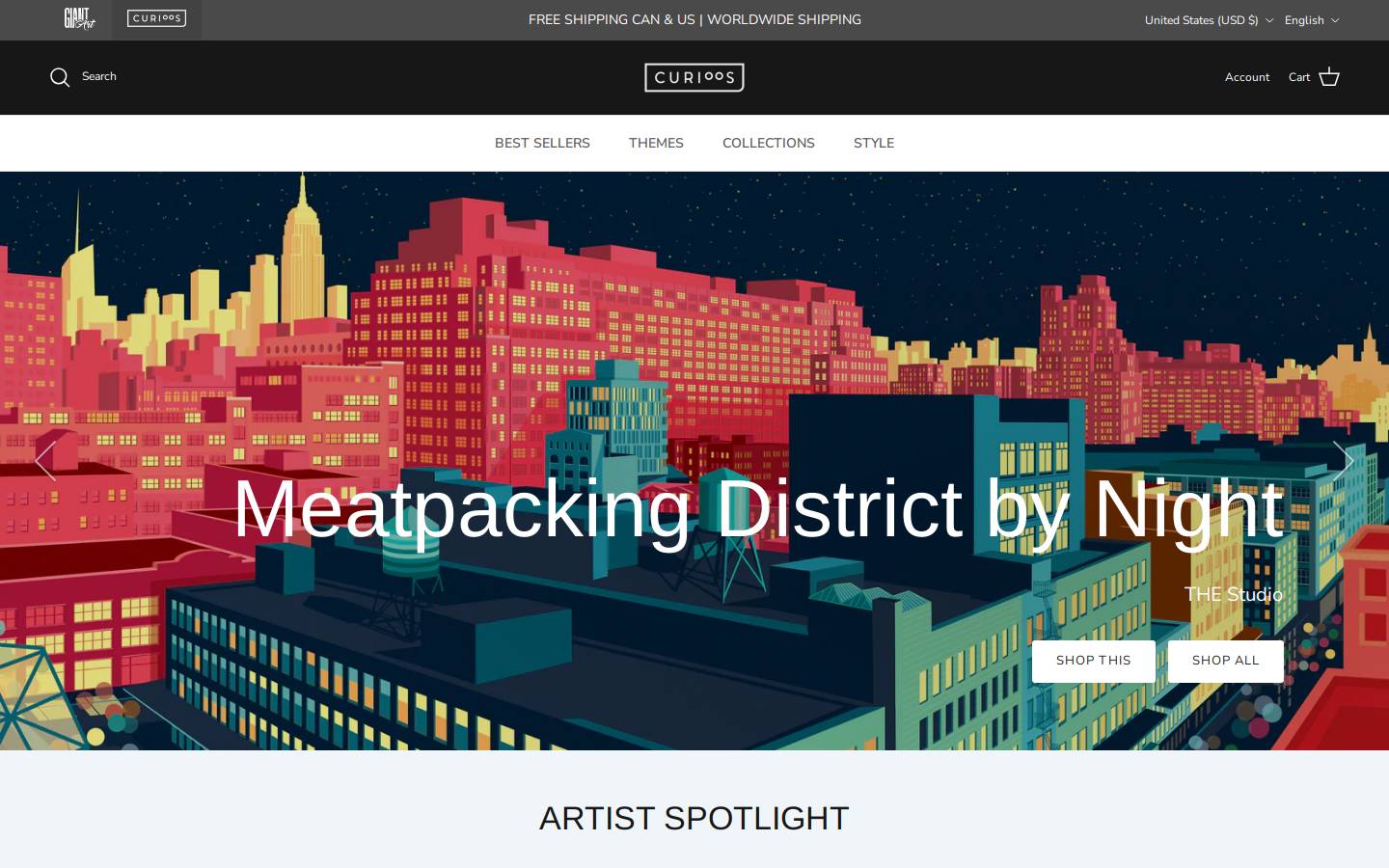 Curioos homepage screenshot
