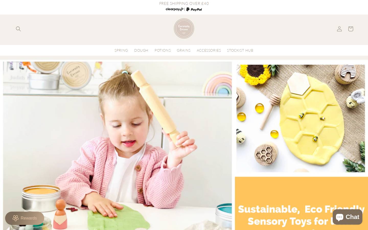 curiositycorner.co.uk homepage screenshot