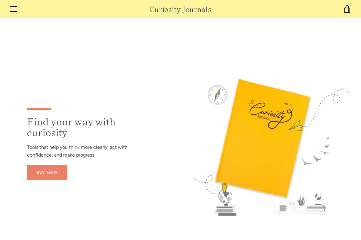 curiosityjournals.com homepage screenshot