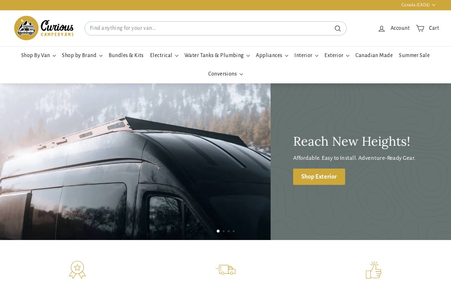 curiouscampervans.com homepage screenshot