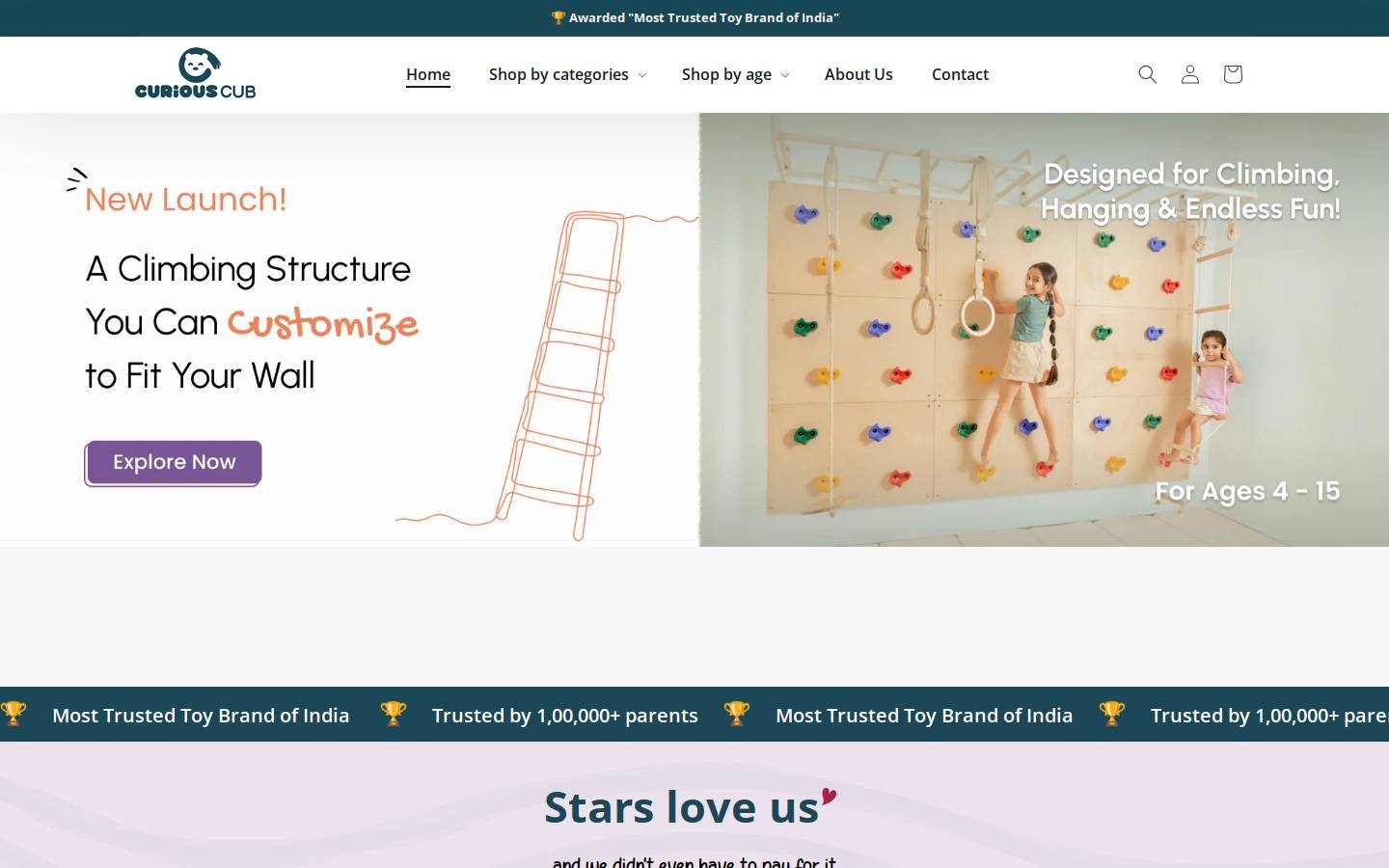 curiouscub.in homepage screenshot