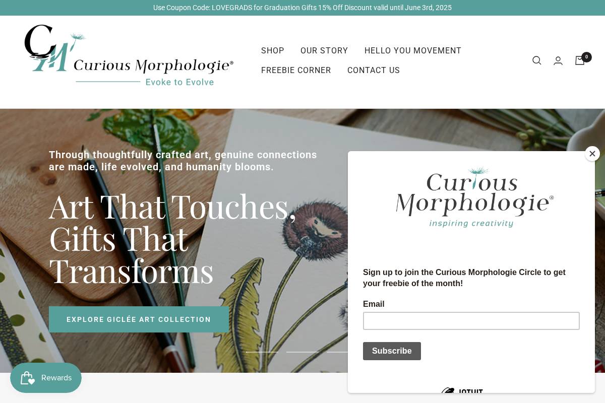 curiousmorphologie.com homepage screenshot