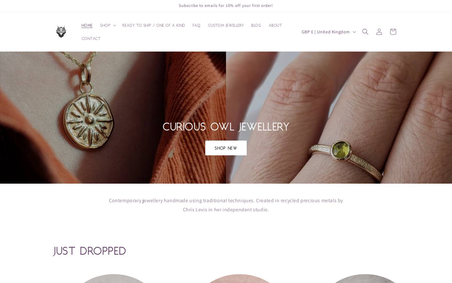 curiousowl.co.uk homepage screenshot