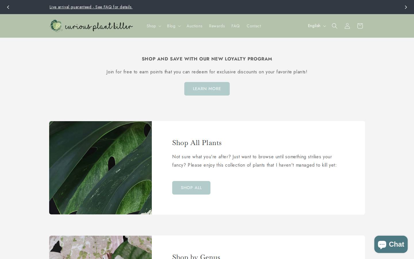 curiousplantkiller.com homepage screenshot