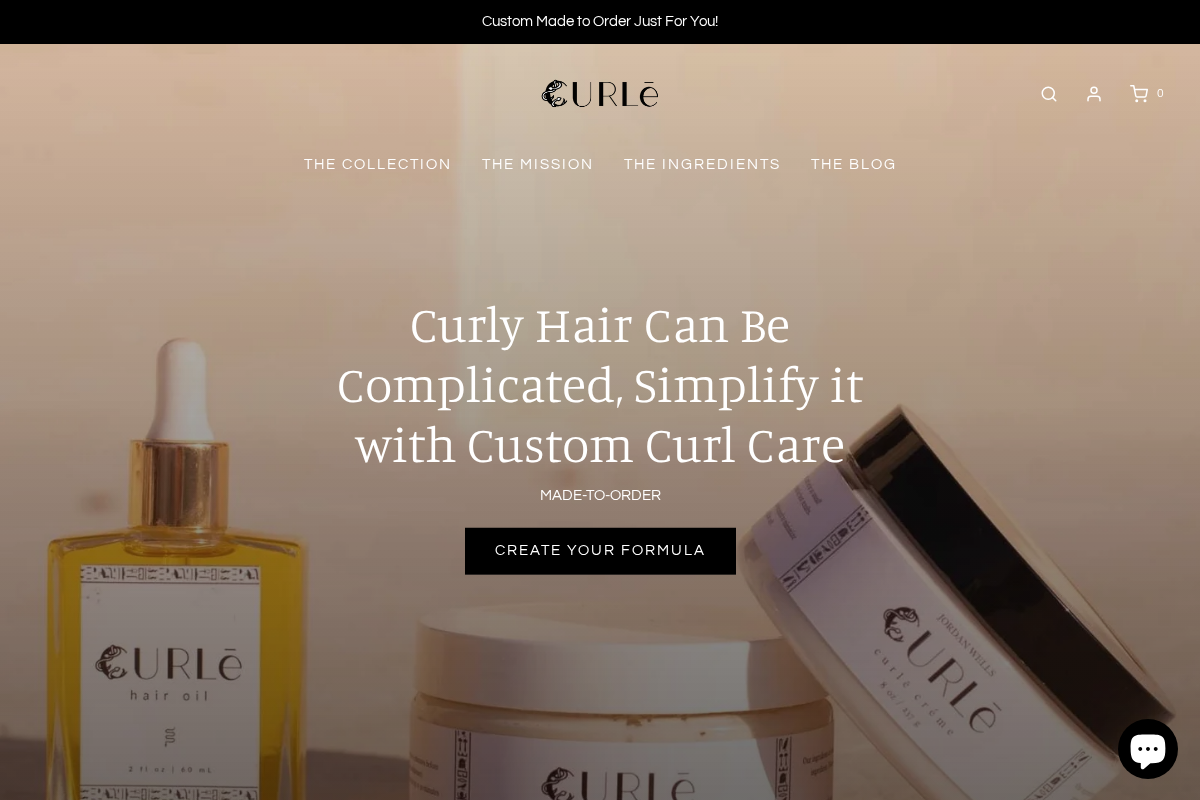 curlebeauty.com homepage screenshot
