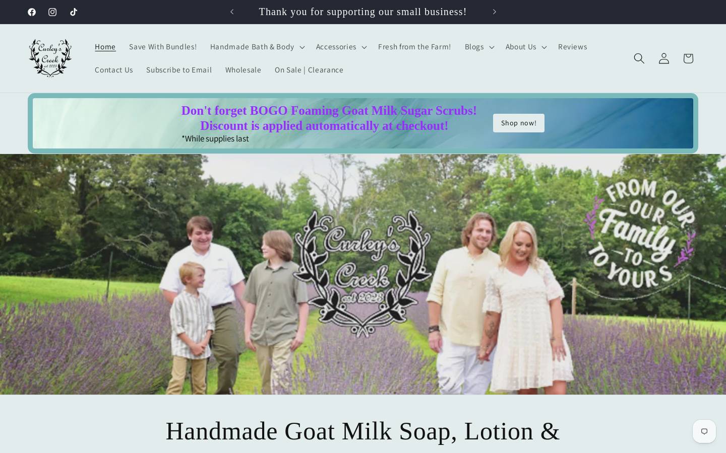 curleyscreek.com homepage screenshot