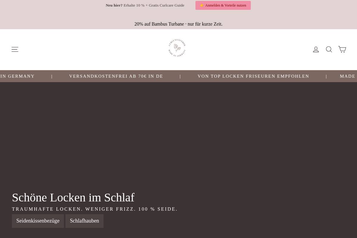 curlyncovered.com homepage screenshot