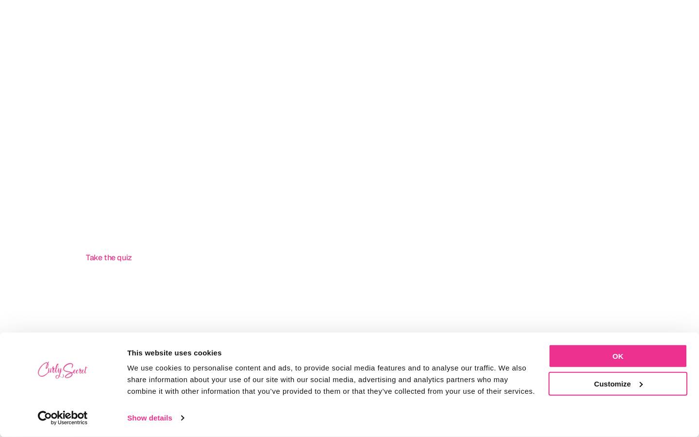 Curly Secret homepage screenshot