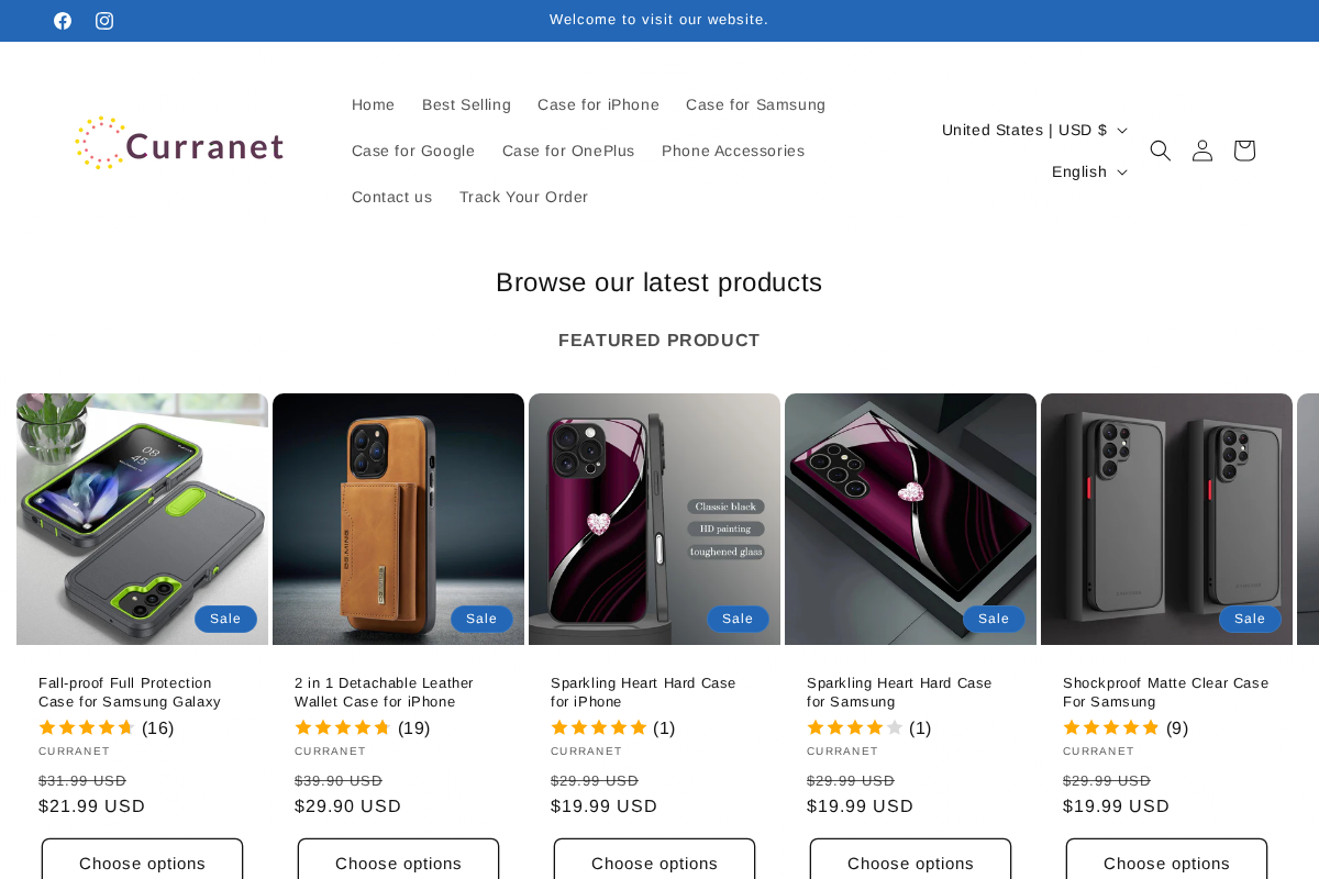 Curranet homepage screenshot