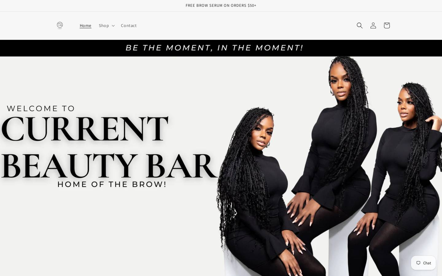 currentbeautybar.com homepage screenshot