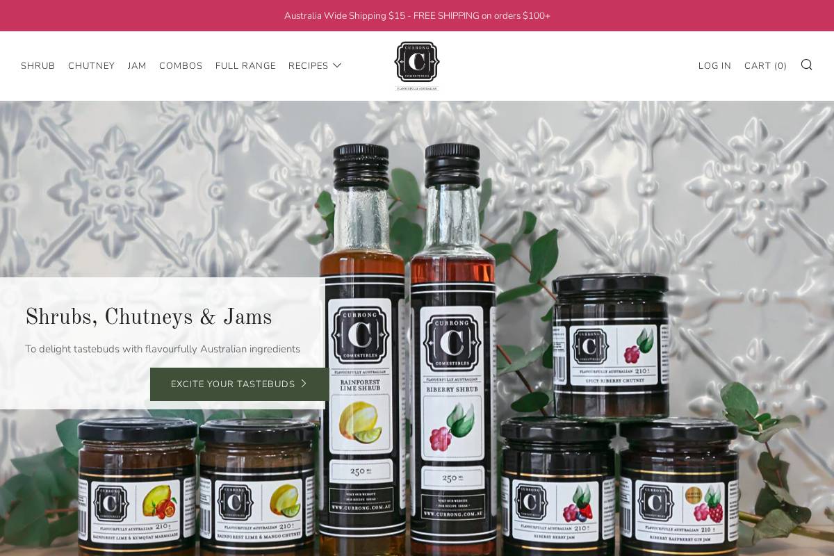 Currong Comestibles homepage screenshot