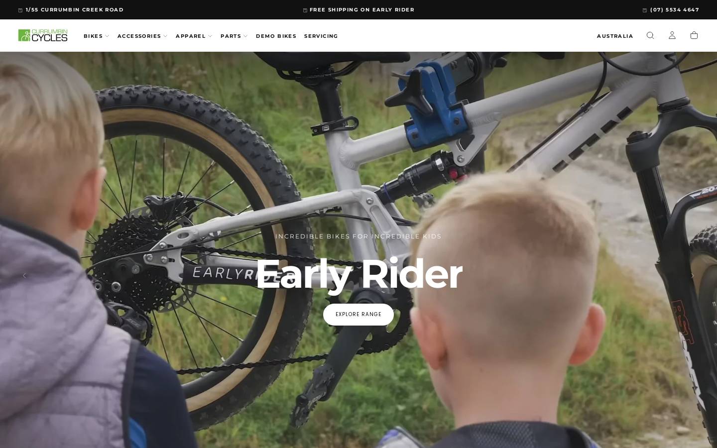 currumbincycles.com.au homepage screenshot