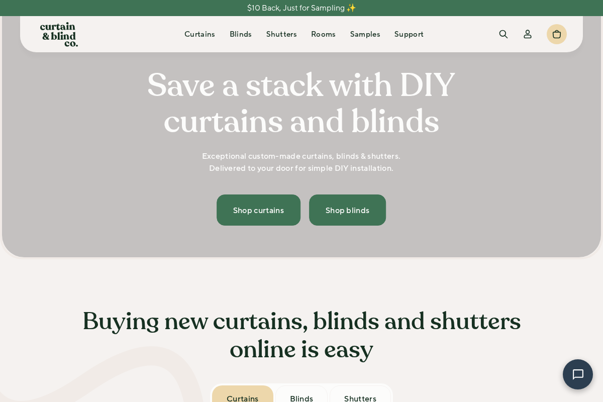 The Curtain & Blind Company homepage screenshot