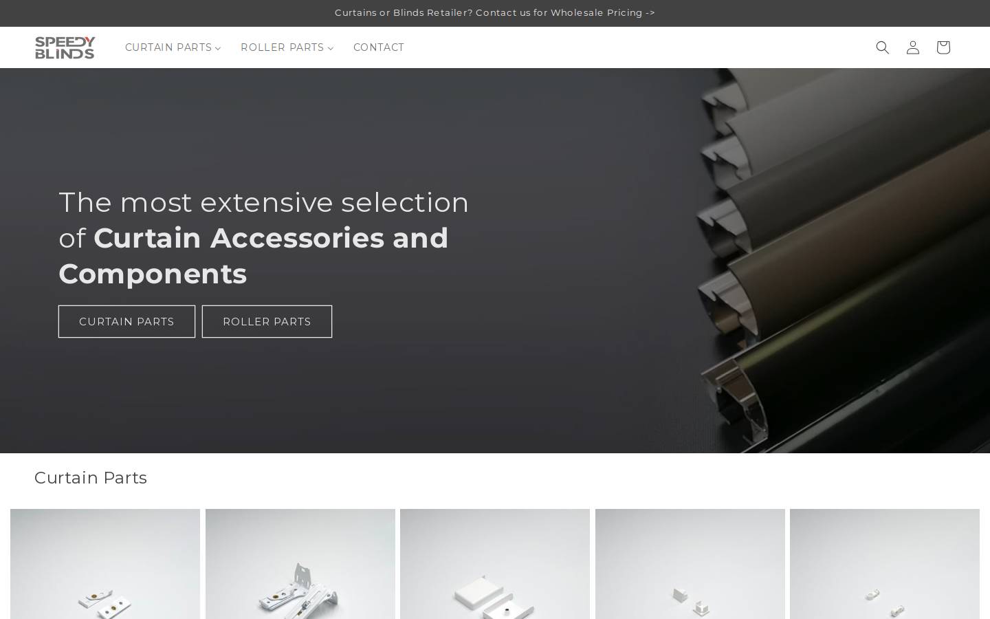 curtainparts.com.au homepage screenshot