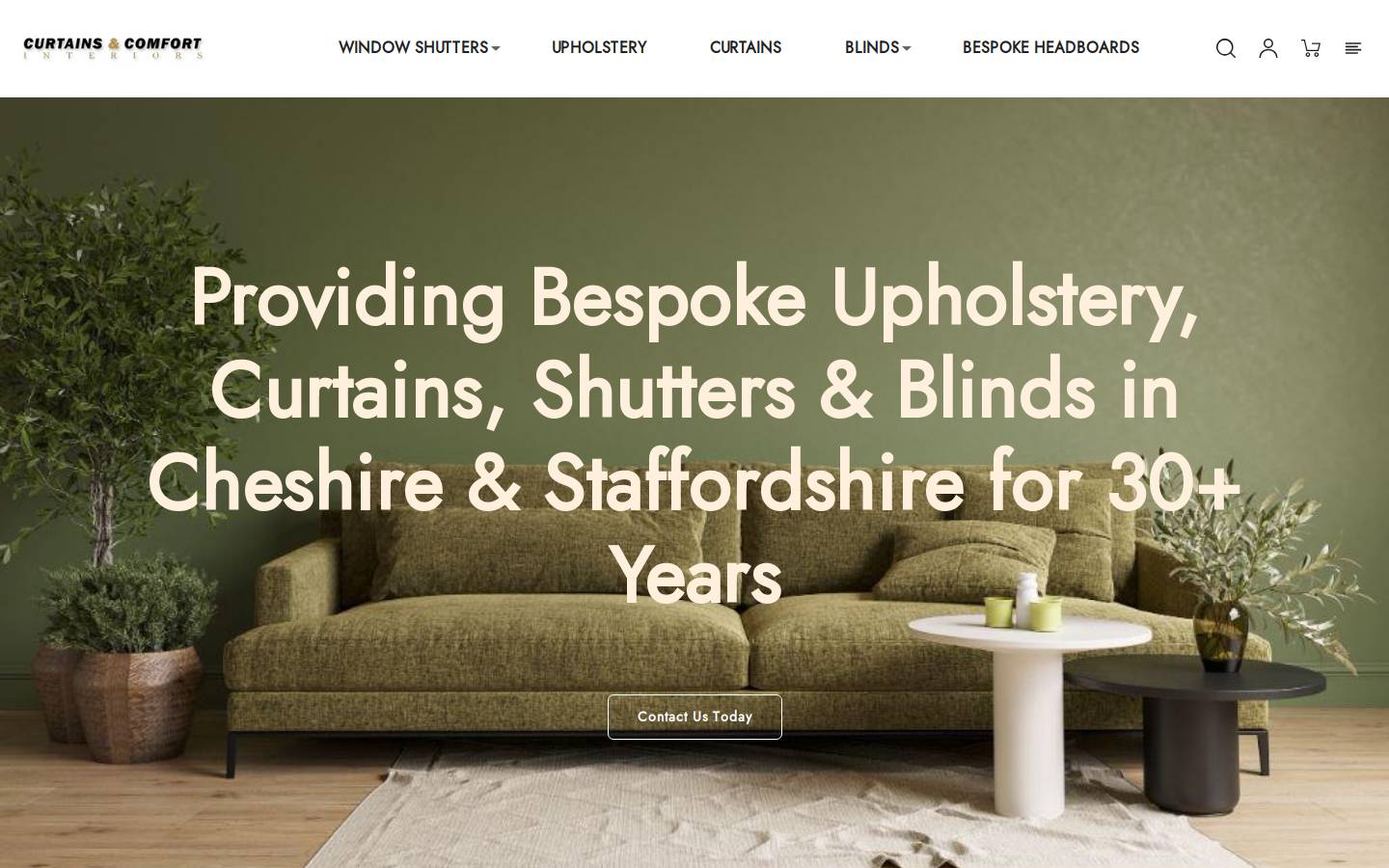 Curtainsandcomfort homepage screenshot