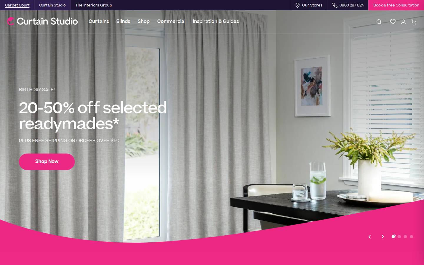 Curtainstudio homepage screenshot