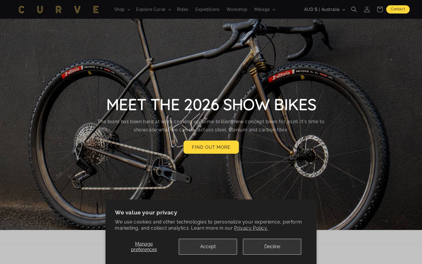 curvecycling.com homepage screenshot