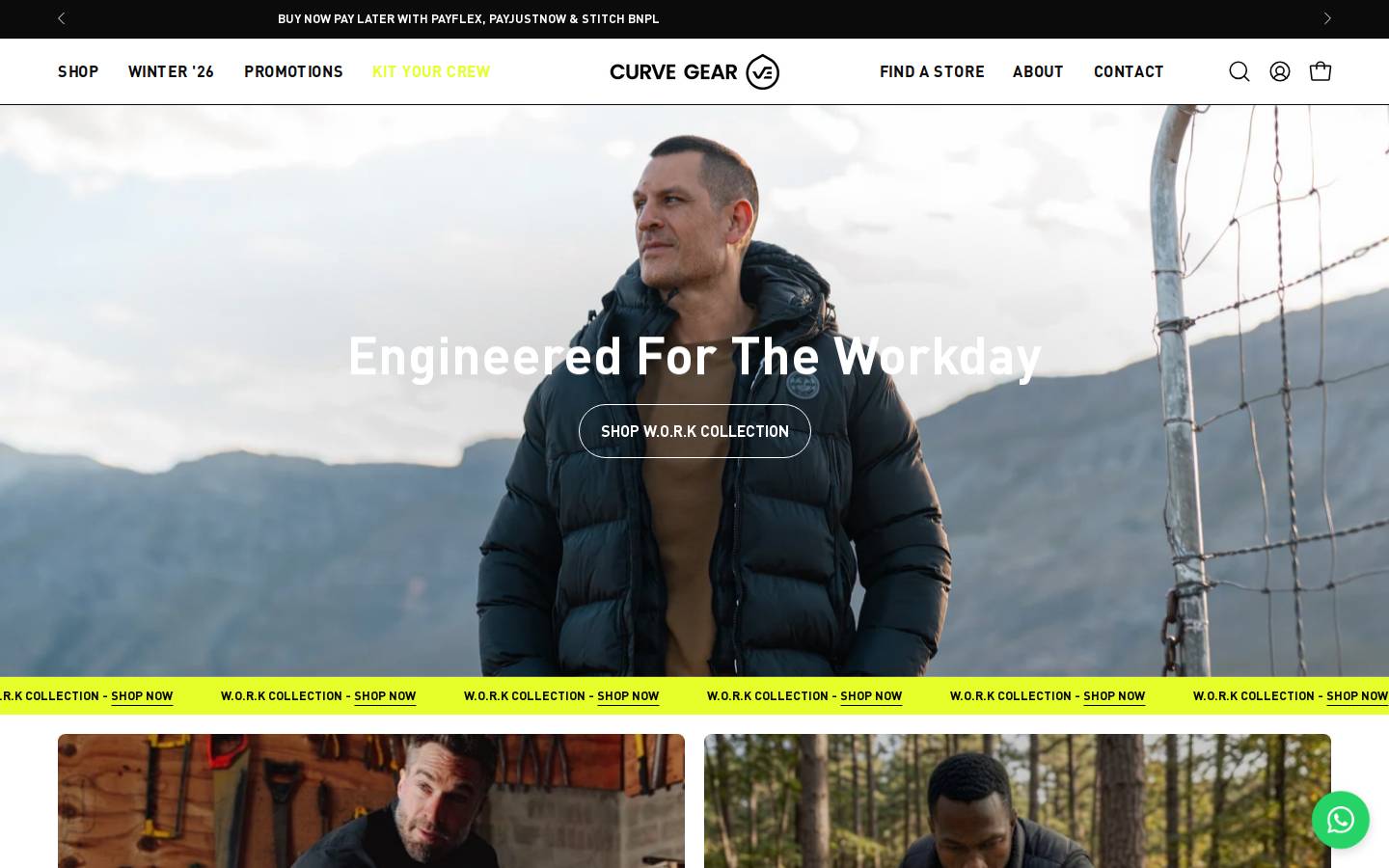 curvegear.com homepage screenshot