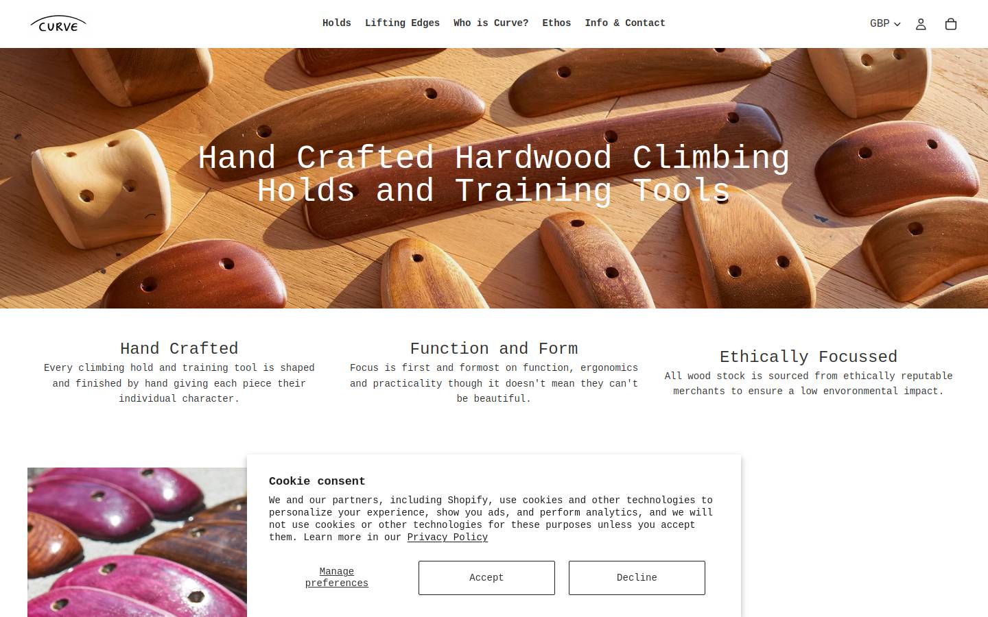 curveholds.com homepage screenshot