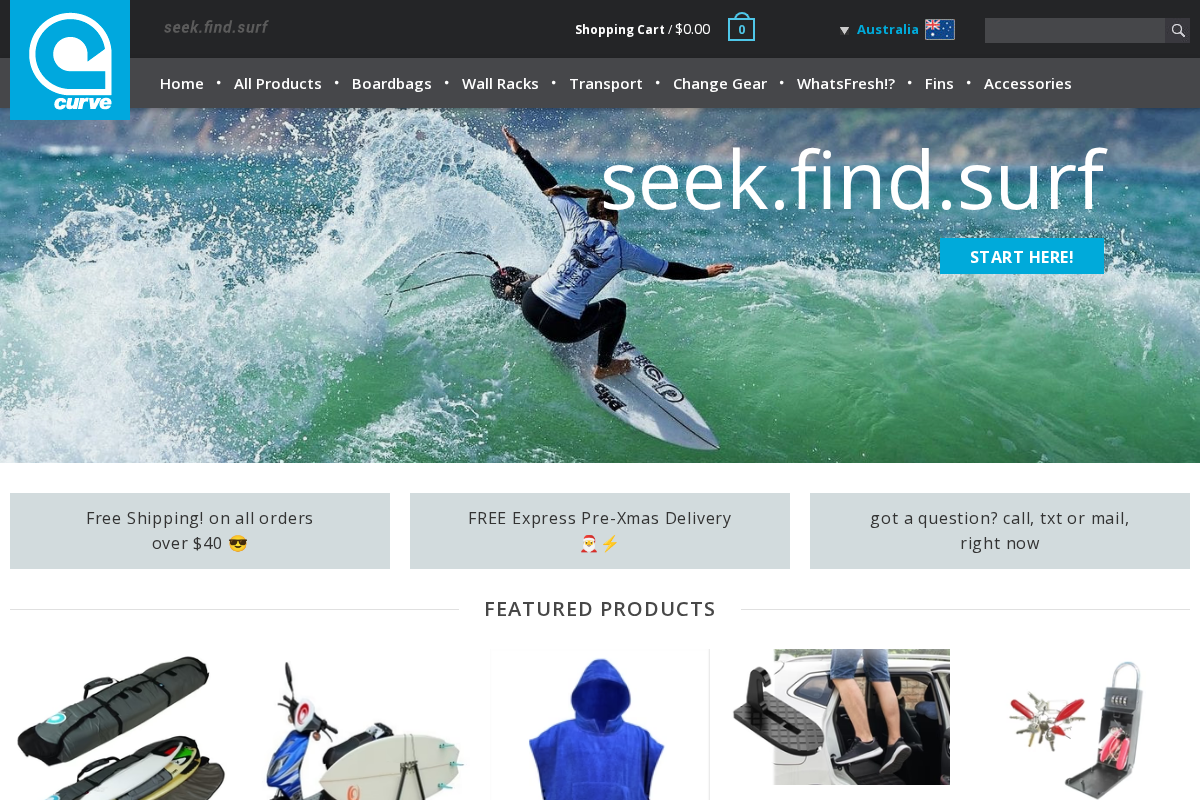 curvesurf.com.au homepage screenshot