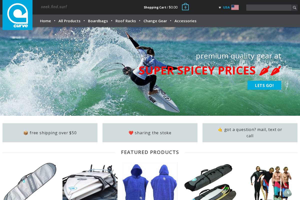 curvesurf.com homepage screenshot