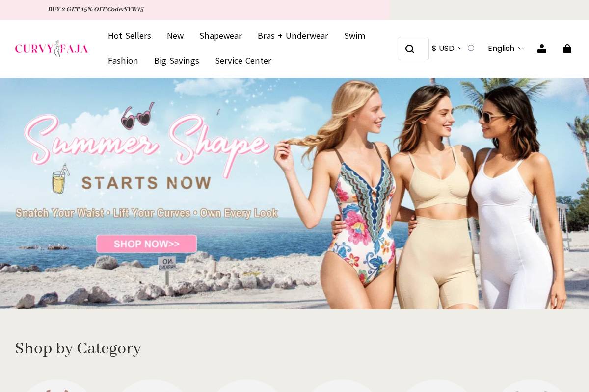 Curvy-Faja homepage screenshot
