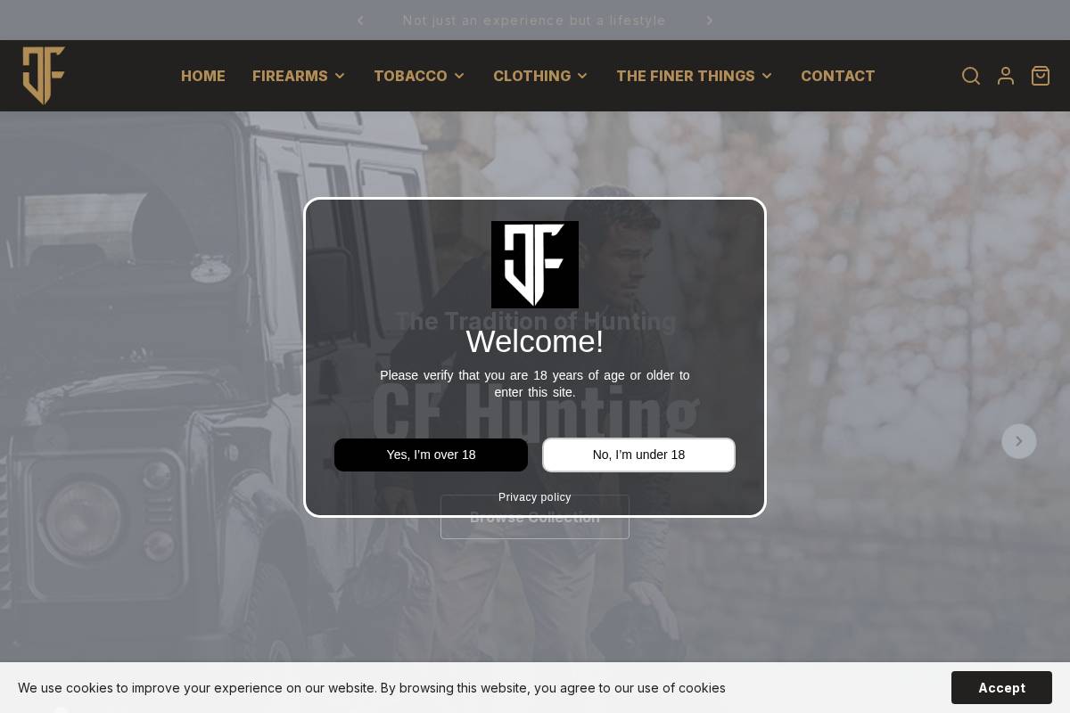 cusackfirearms.com homepage screenshot