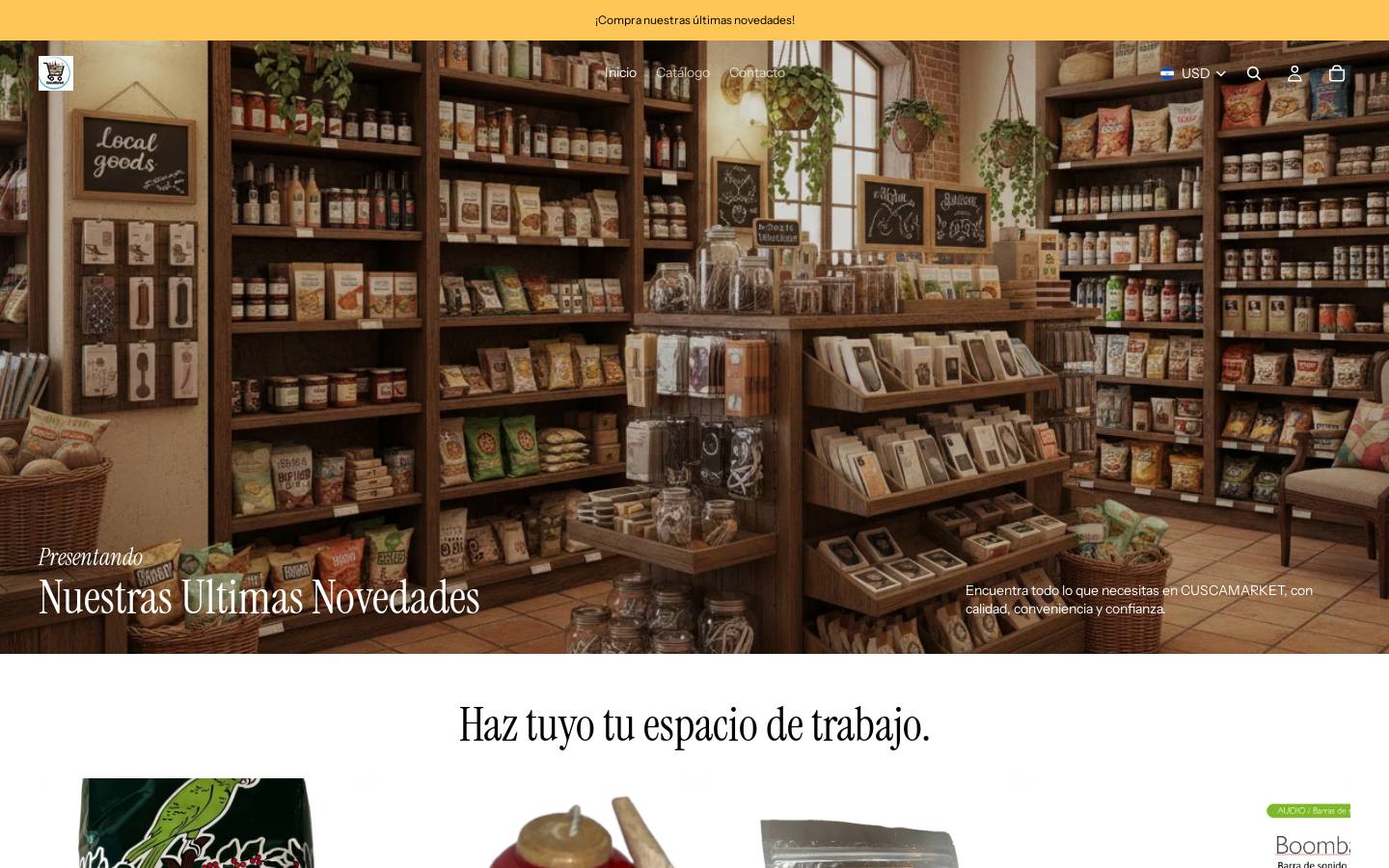 cuscamarket.com homepage screenshot