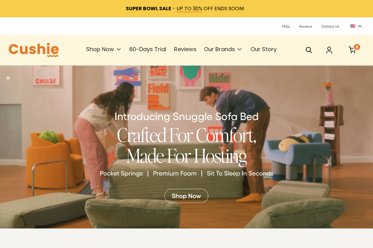 Cushie homepage screenshot