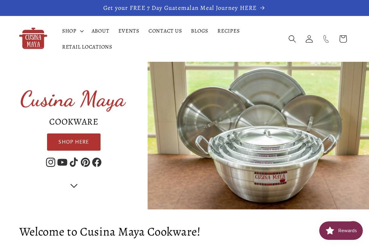 cusinamayacookware.com homepage screenshot