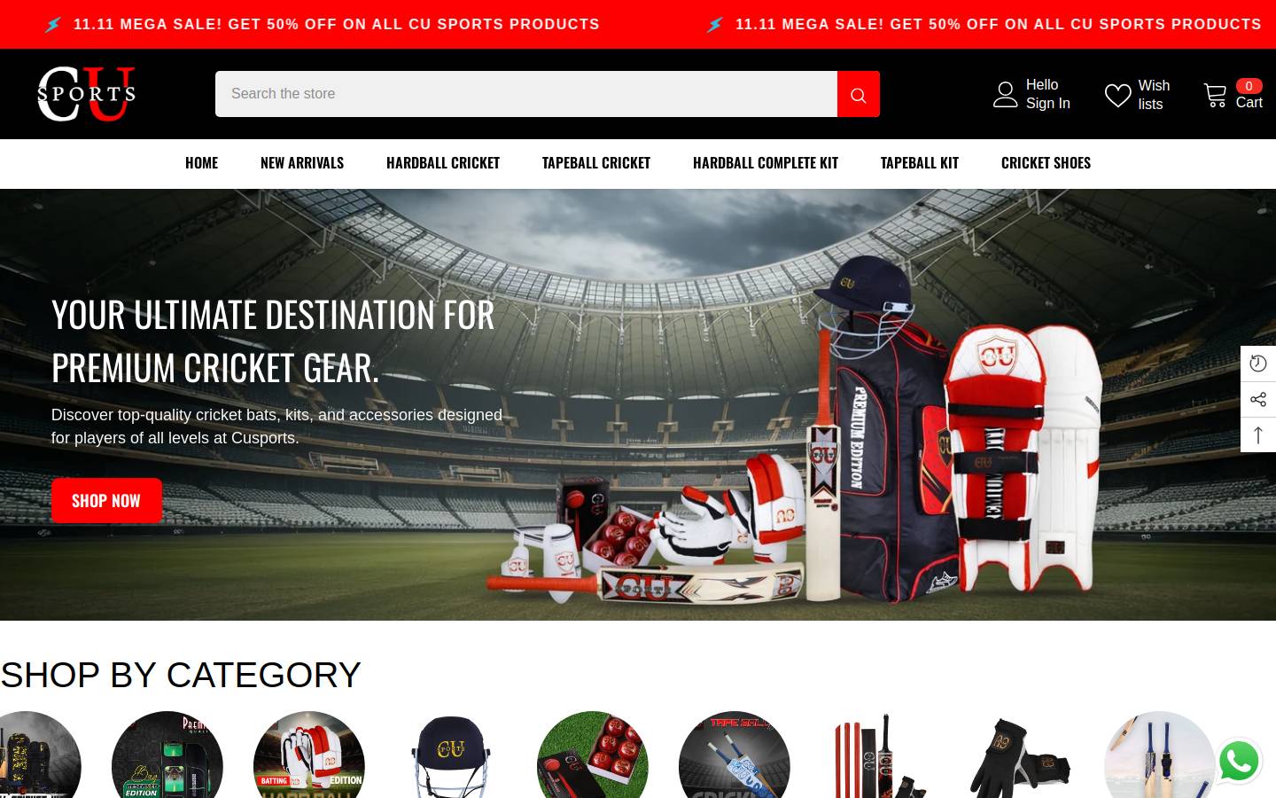 cusports.shop homepage screenshot