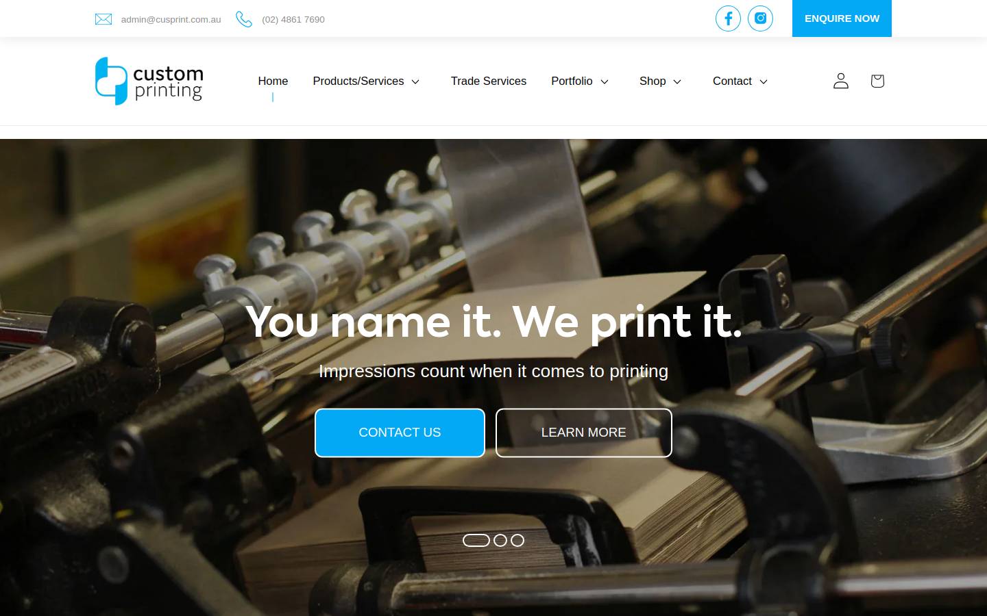 cusprint.com.au homepage screenshot
