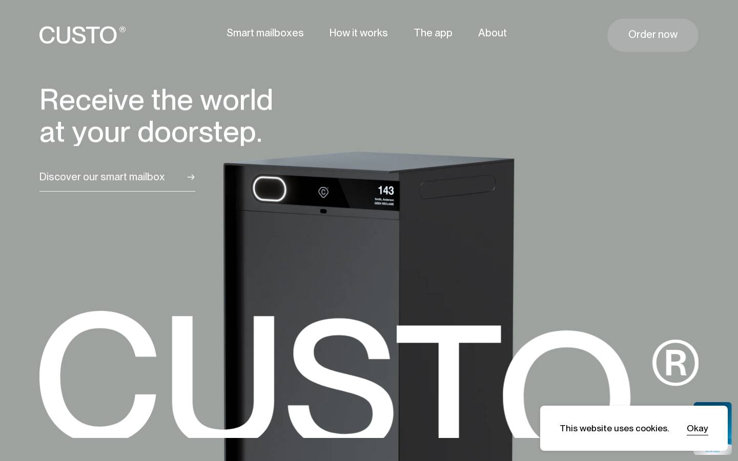 Custo homepage screenshot