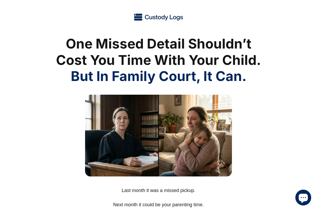 Custody Logs homepage screenshot