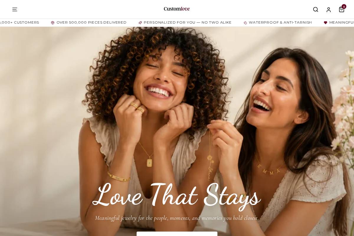 custom-love.co homepage screenshot
