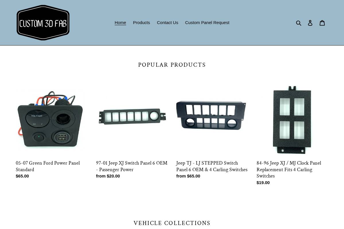 custom3dfab.com homepage screenshot