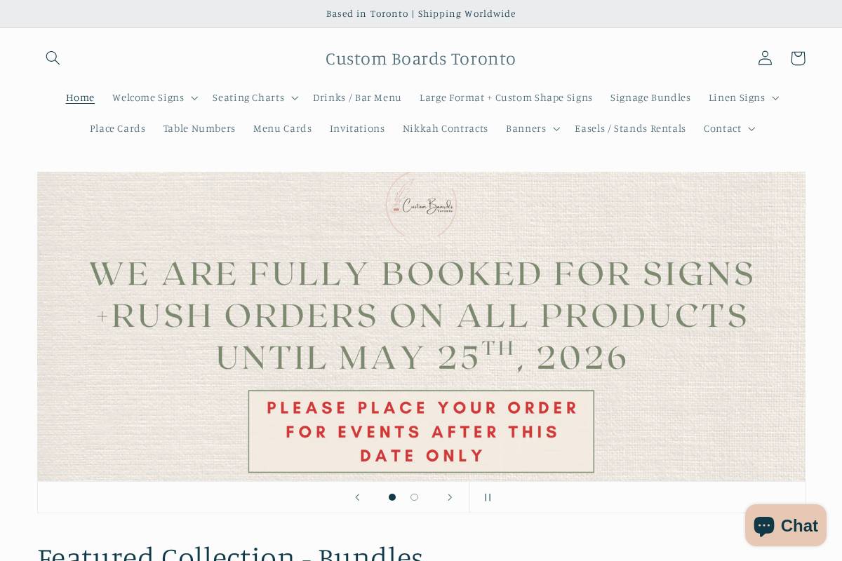 customboardsto.ca homepage screenshot