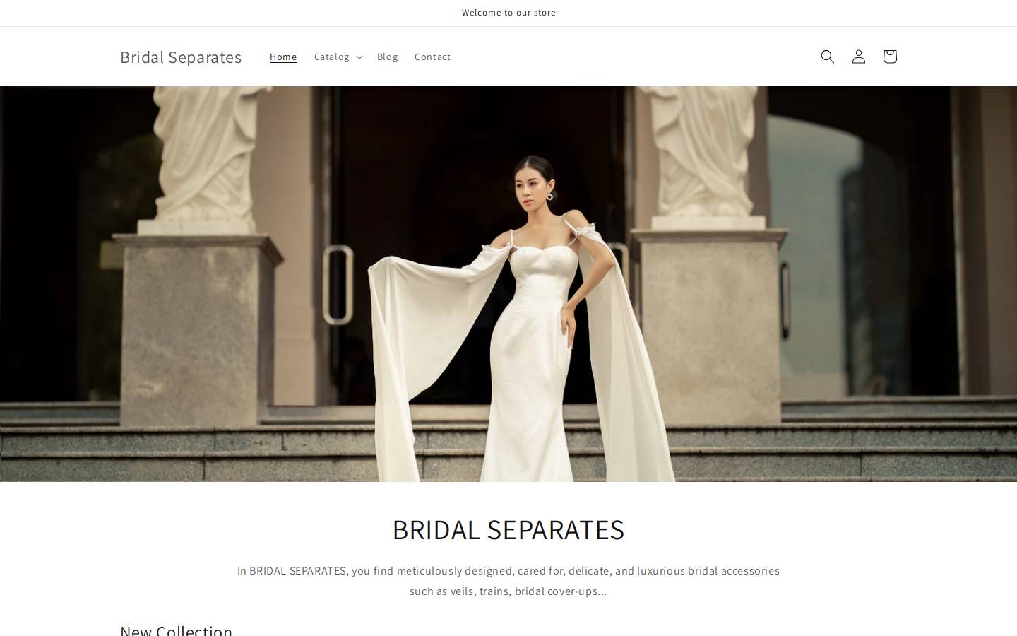 custombridalseparates.com homepage screenshot