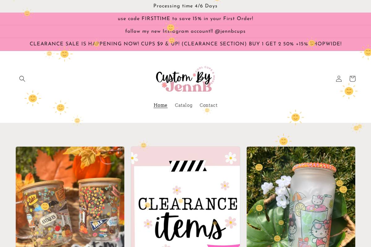 custombyjennb.com homepage screenshot