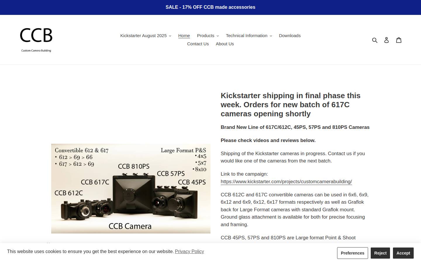 customcamerabuilding.com homepage screenshot