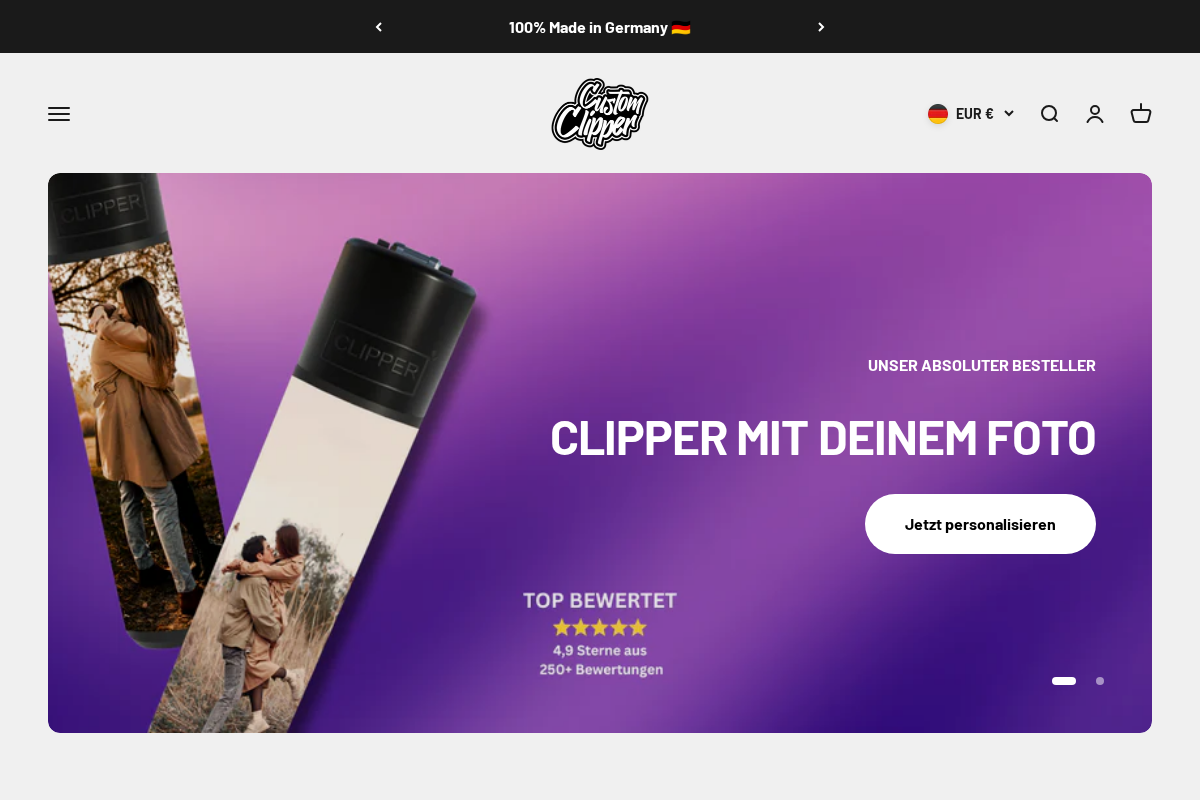 Customclipper homepage screenshot