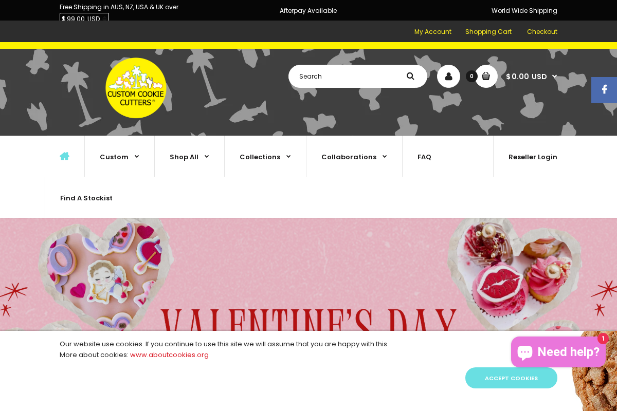 Custom Cookie Cutters homepage screenshot