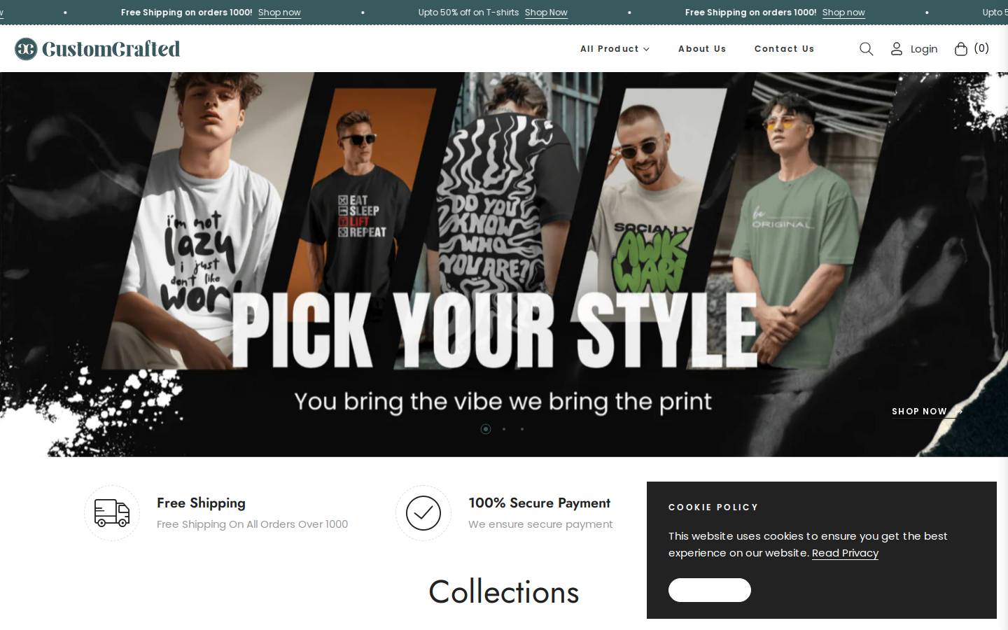 customcrafted.in homepage screenshot