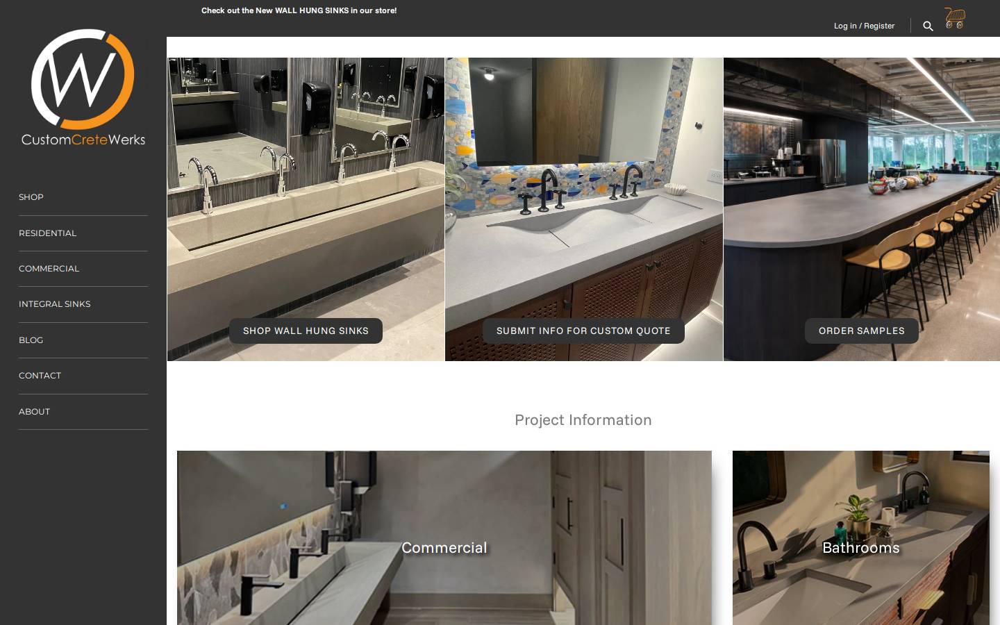 customcretewerks.com homepage screenshot