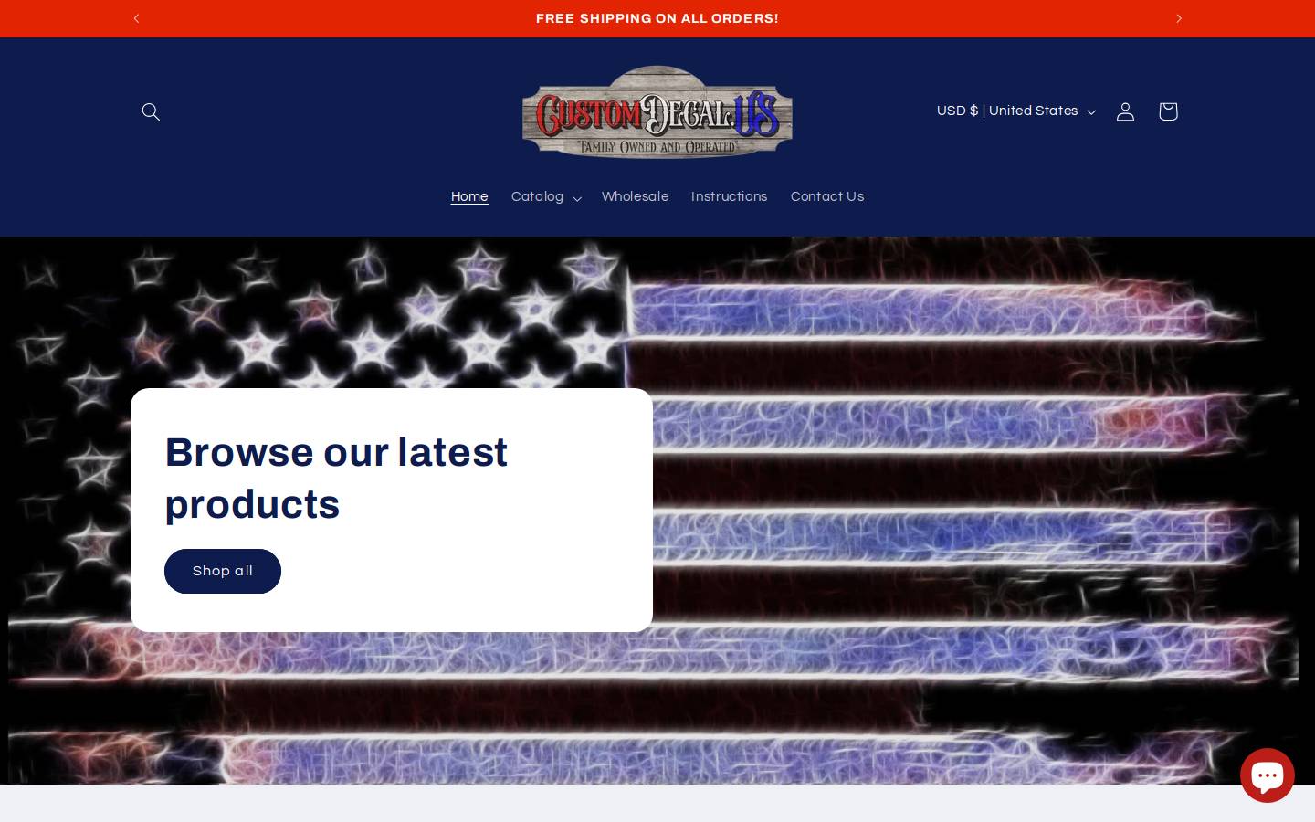 customdecal.org homepage screenshot