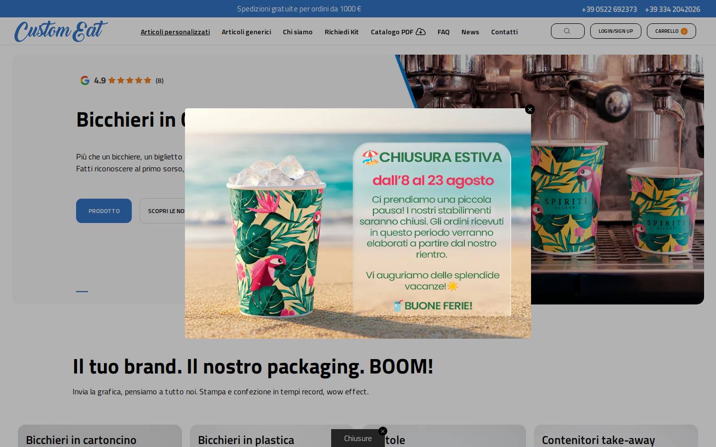 CustomEat homepage screenshot