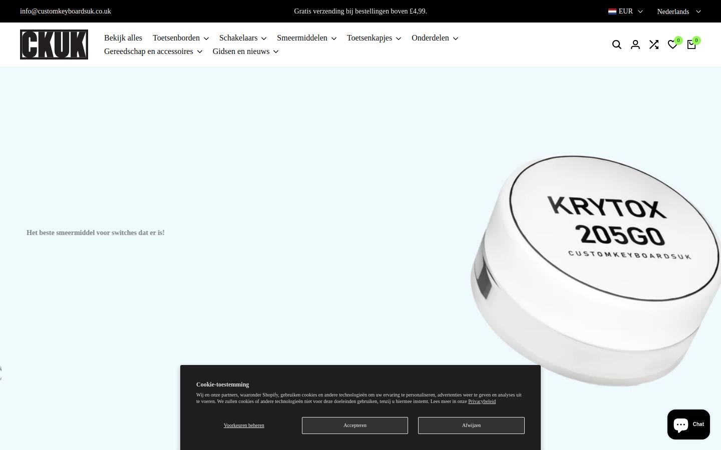 customkeyboardsnl.nl homepage screenshot